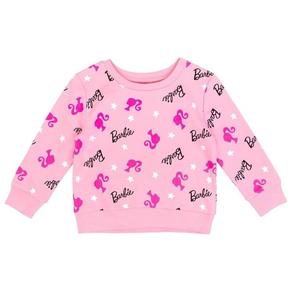 NWT Adorable Soft Pink Barbie Logo Sweatshirt Girls Costume +Gift